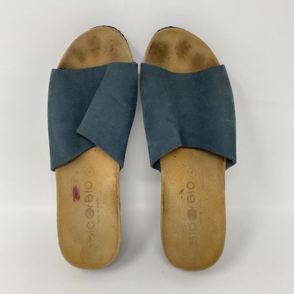 Bio Bio Womens Sandals Leather Wedge Slides Size 8 - Picture 6 of 13